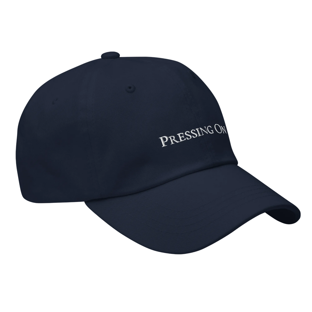 pressing on cap the valet side navy