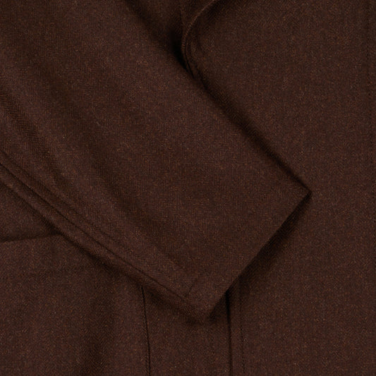 Chocolate Brown Herringbone 100% Cashmere Atelier Exclusive from Dugdales