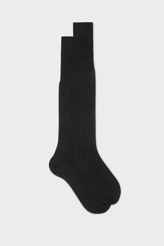 Bresciani Black Silk Socks