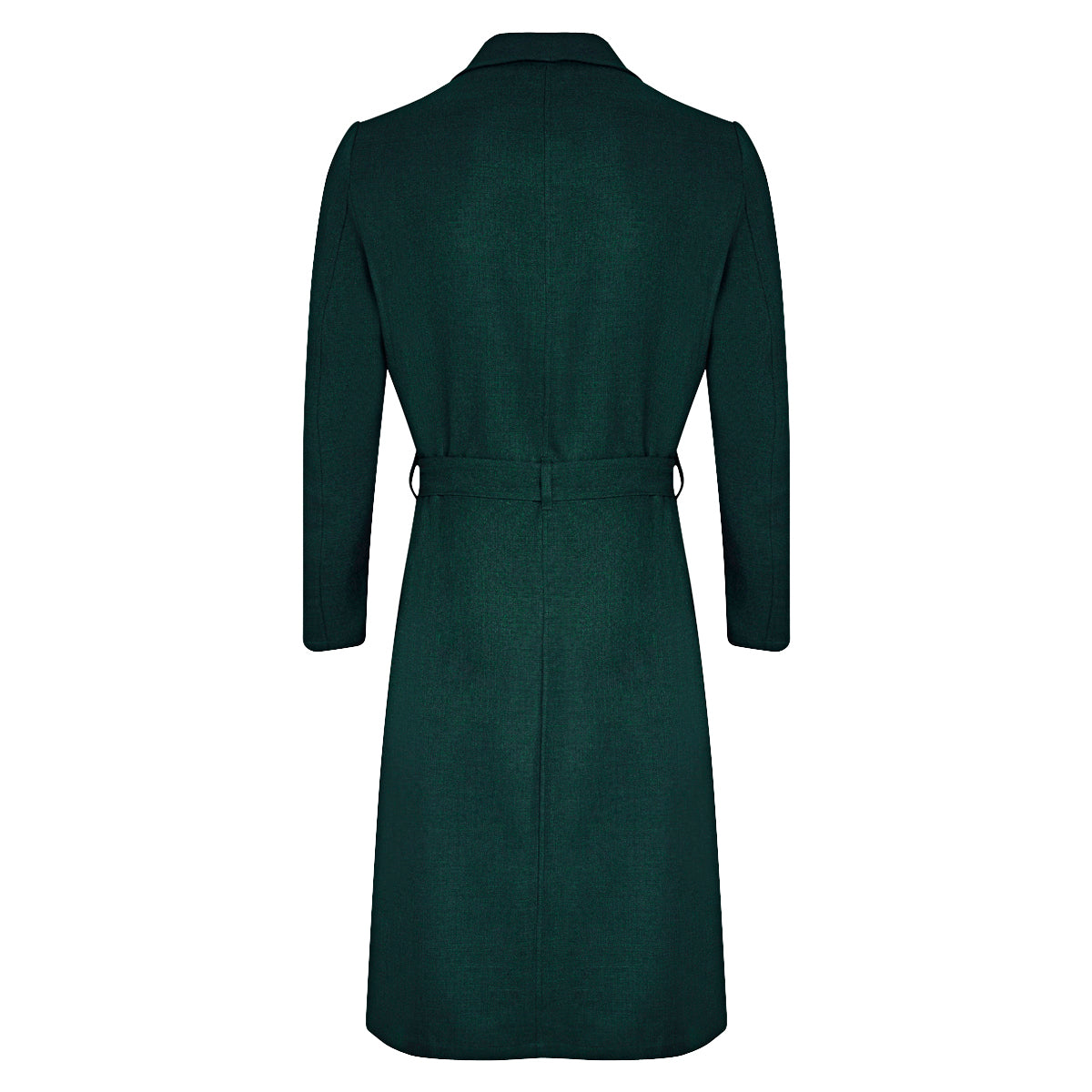 Palm Leaf Green Wool Silk Linen Resort Gown
